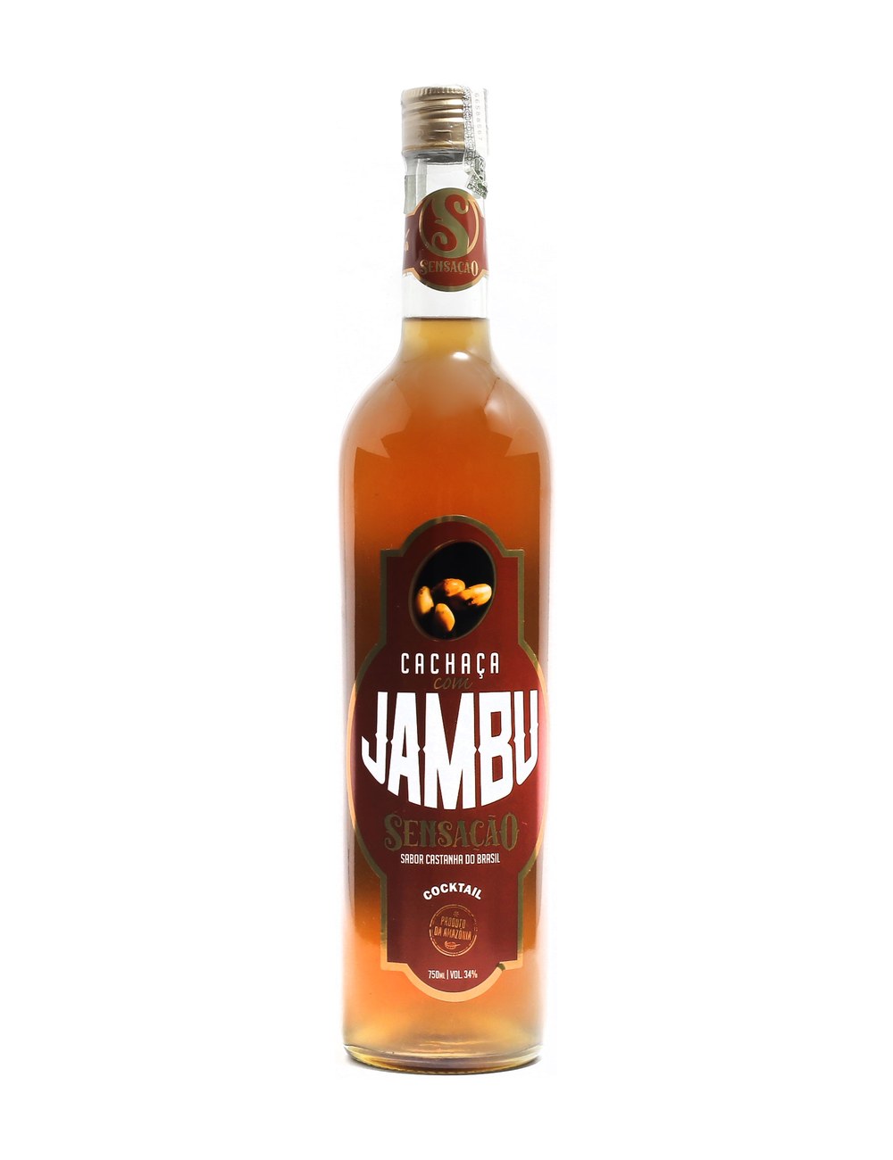 Cachaça com Jambu Sensação Sabor Castanha Do Brasil 750 ml